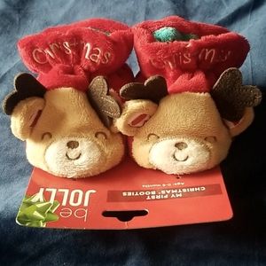 My 1st Christmas Baby Booties